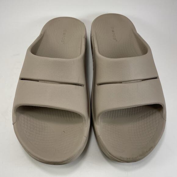Oofos Ooahh Slide Sandals Womens Size 9 Brown Tan Comfort Recovery Relax Shoes - Picture 9 of 9
